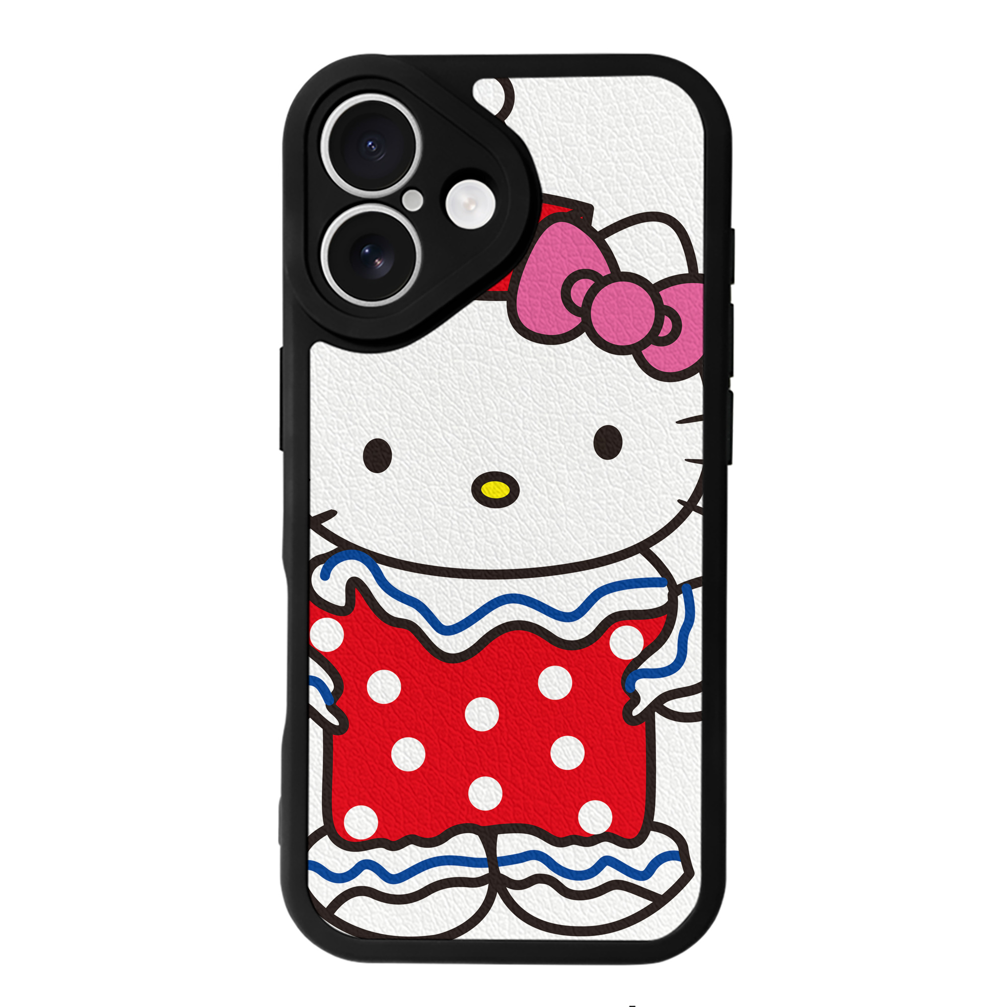 （画像用） Hello Kitty ハローキティ 【iPhone 16シリーズ対応】シリコンスマホケース（レザー調） 材質：シリコン